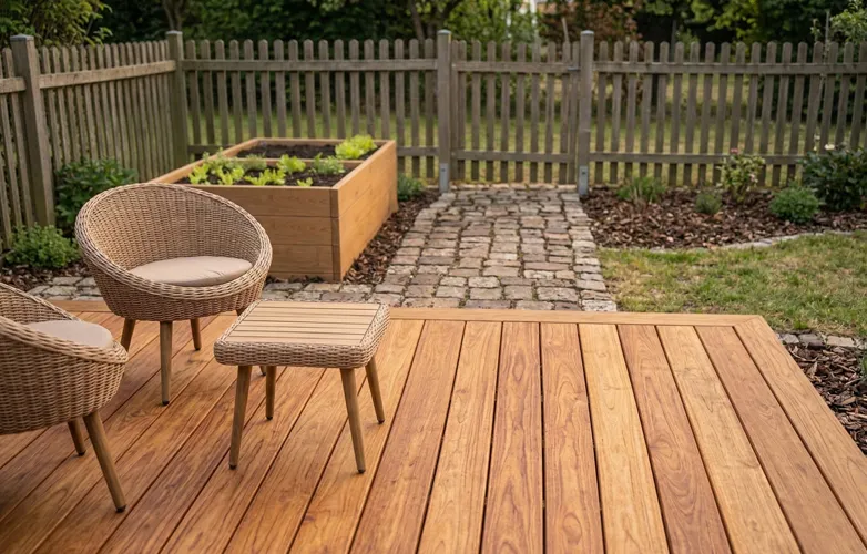 Holzterrasse WPC Terrassendielen Hochbeet bauen Passau